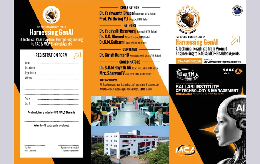 Five Days National Level FDP on “Harnessing GenAI” scheduled from 23–27 March 2026